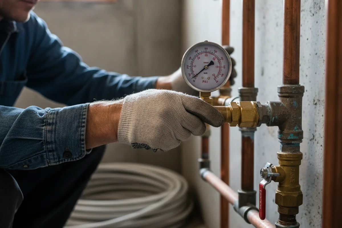 Pressure testing a repaired line during Water Line Repair in Willards
